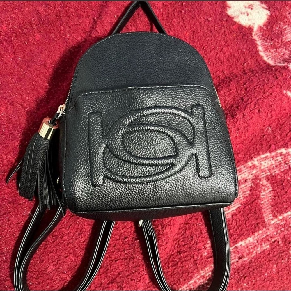Chic Black Textured Backpack